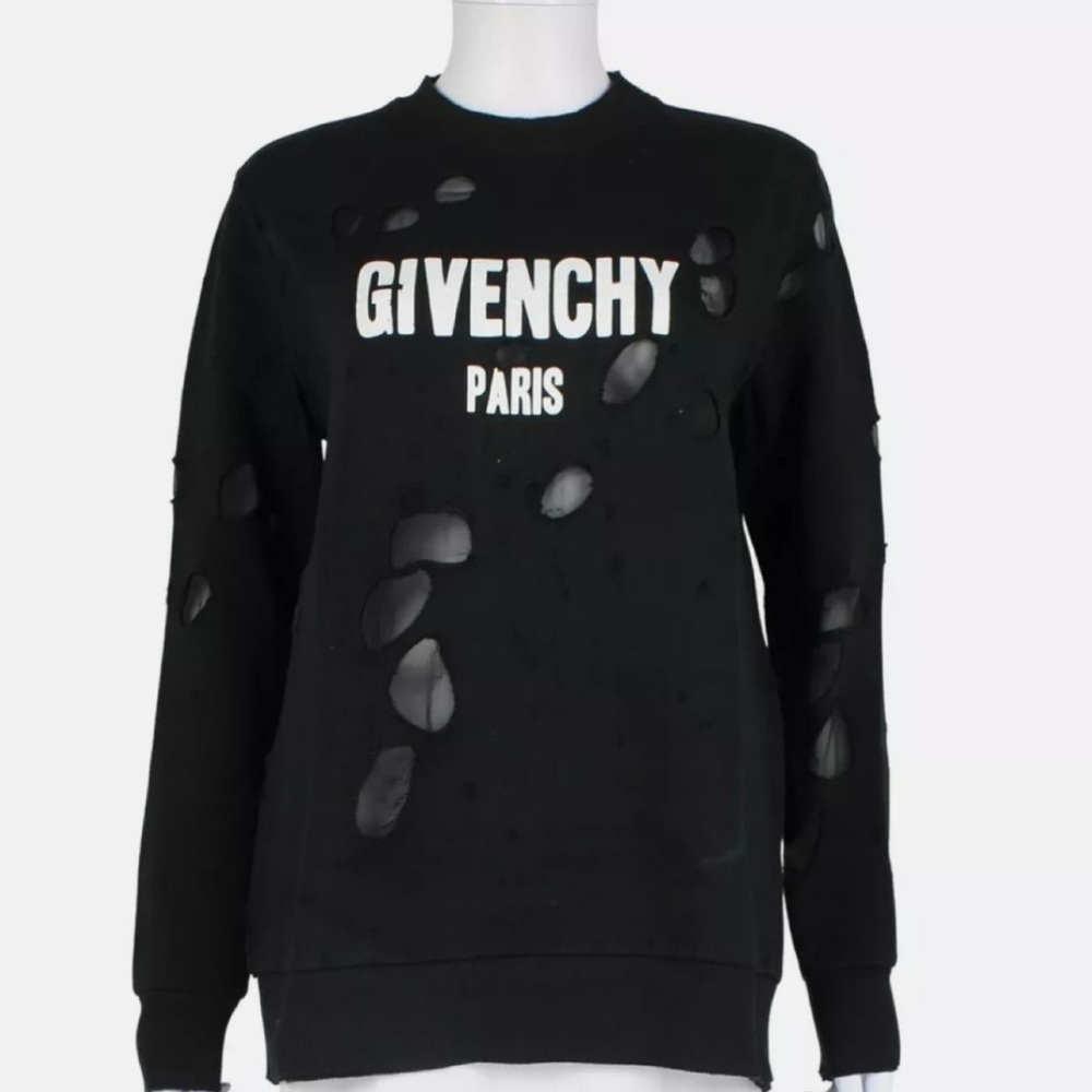 Givenchy Black Distressed Women's Top